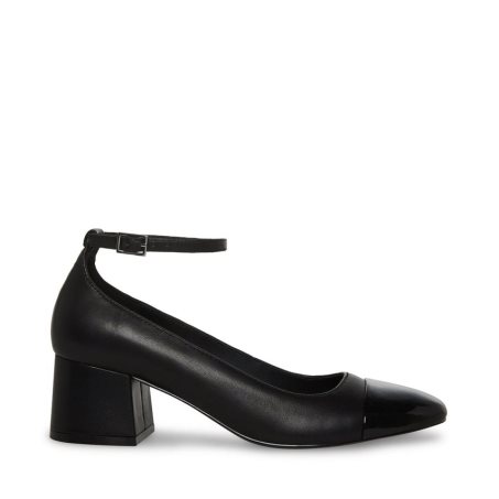 Black Steve Madden Eli Leather Women's Heels | PH 6342DZI